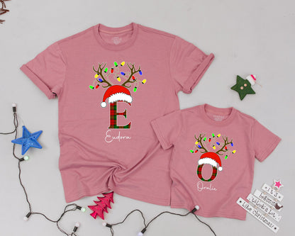 Personalized Vintage Christmas Shirts: Matching Family Monogram Tees