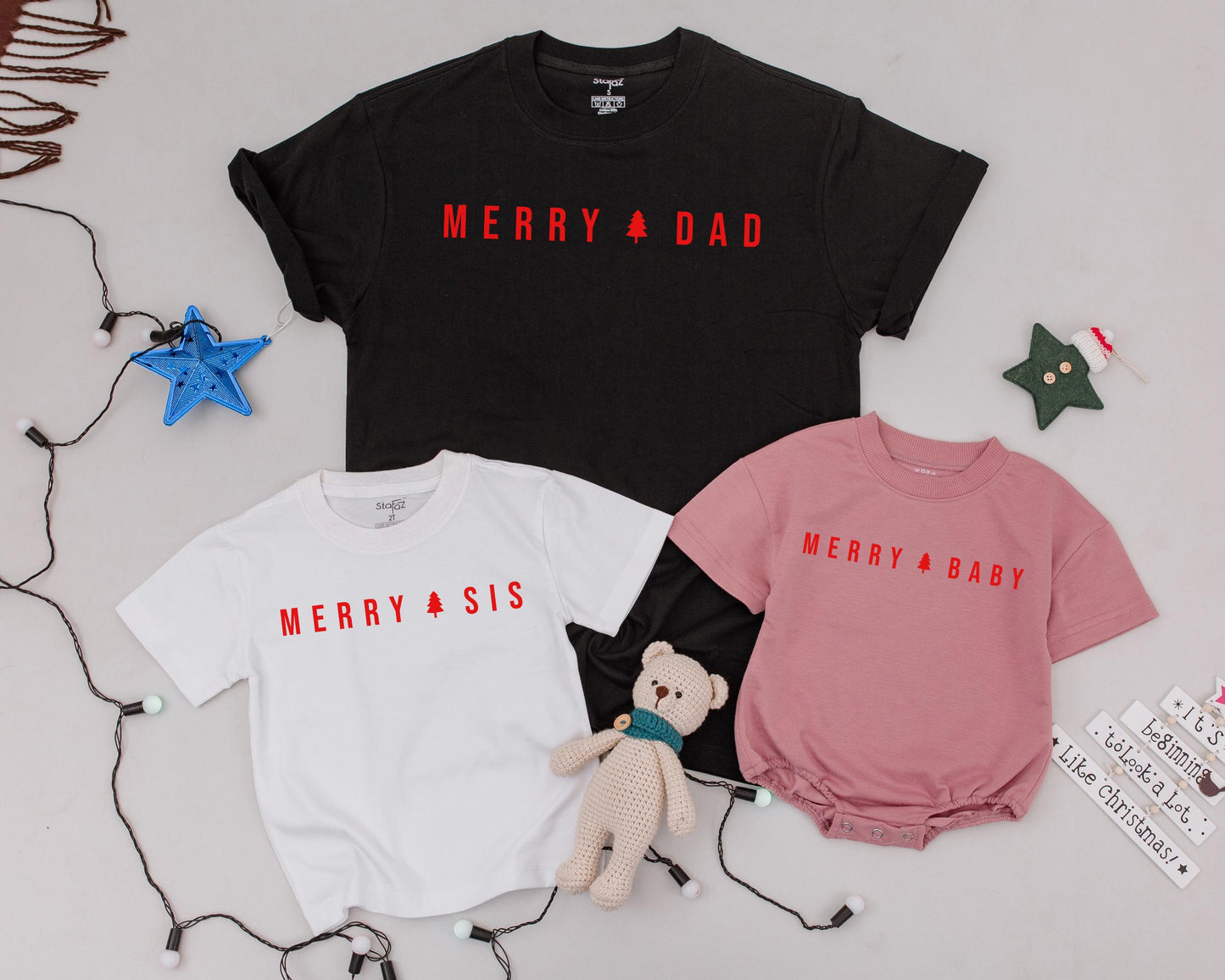 Festive Family Matching Shirts: Vintage Christmas & Gingerbread Theme  