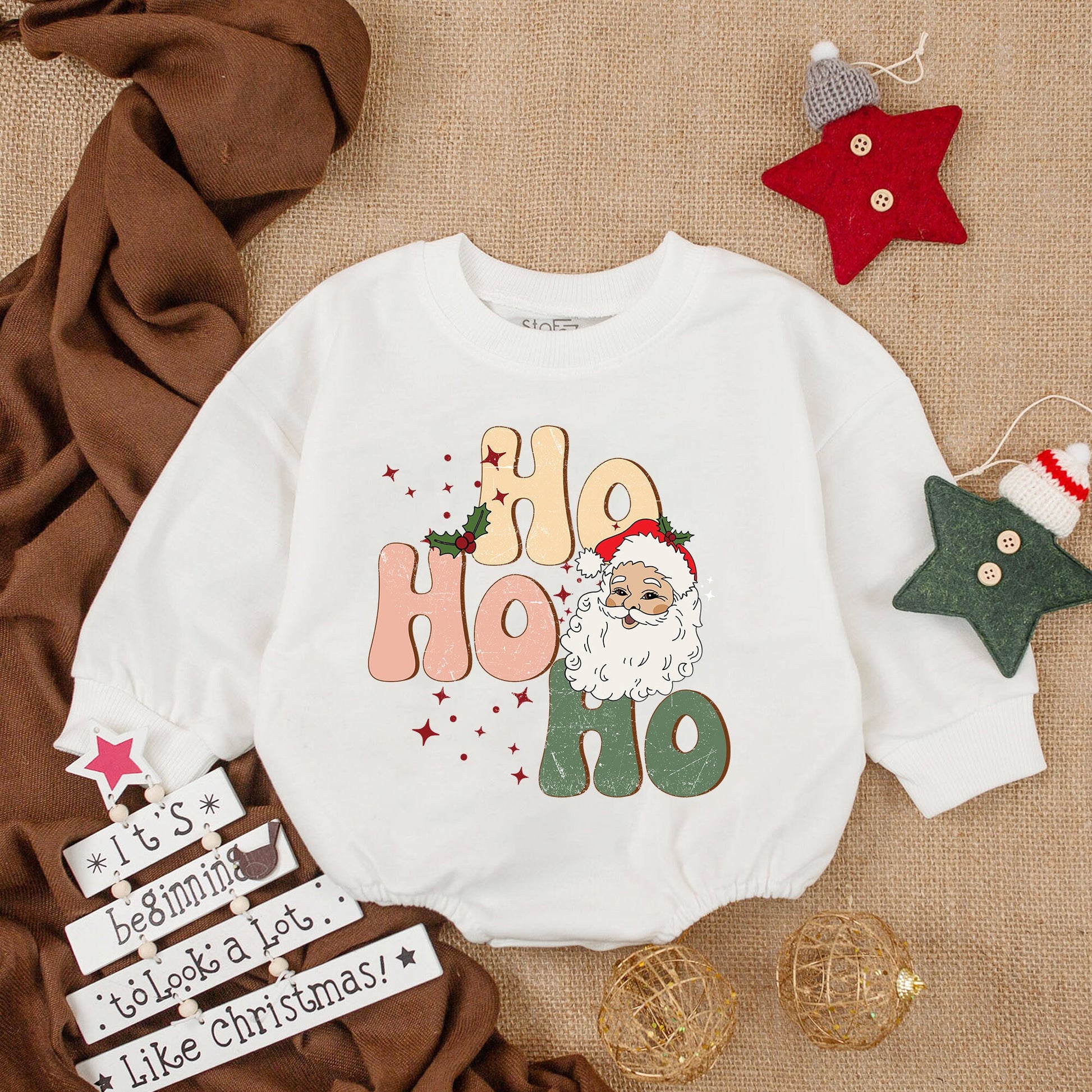 Santa Baby Christmas Outfit: Retro Cozy Romper Gift for Newborns