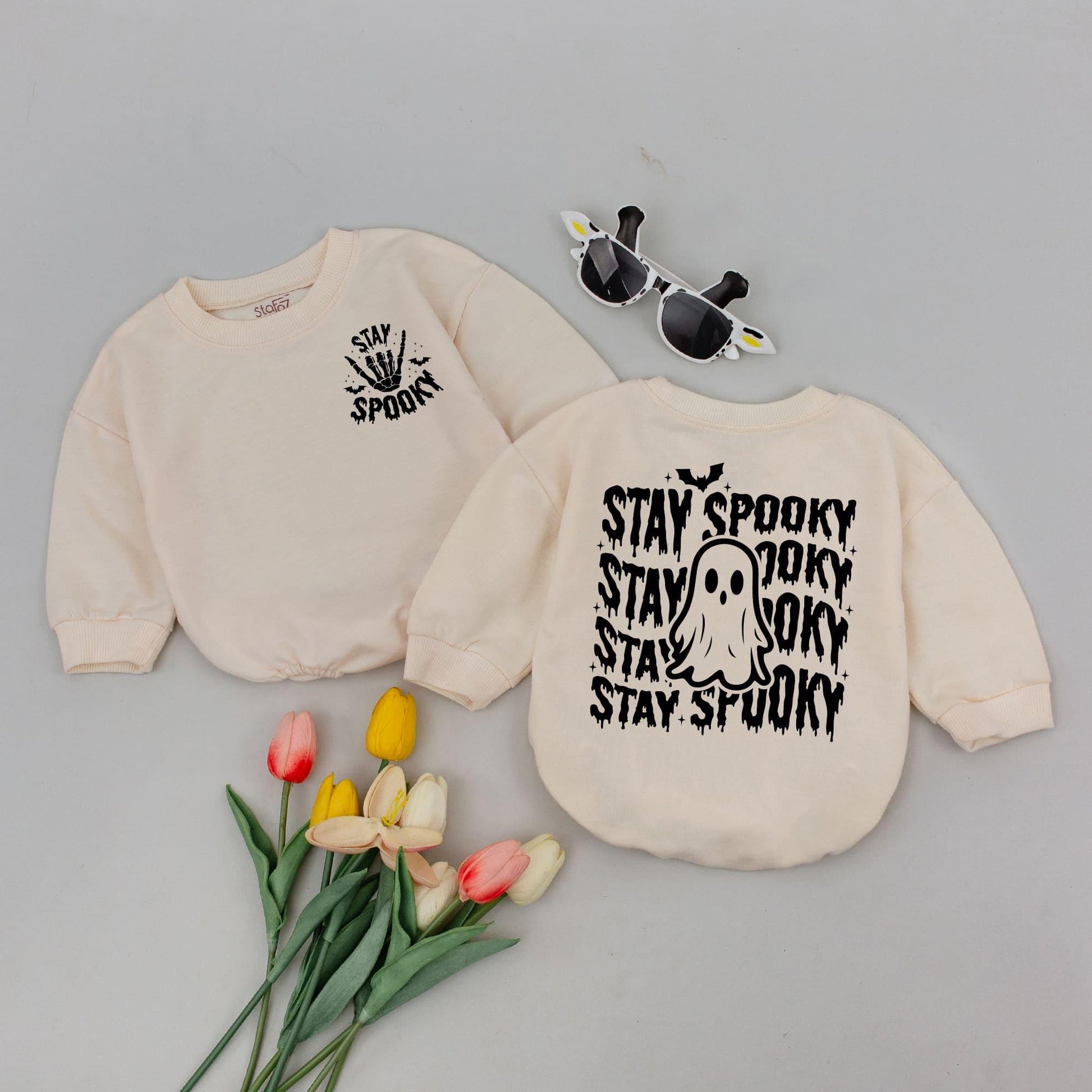 Stay Spooky Ghost Baby Romper, My First Halloween Bodysuit, Cute Infant Halloween Outfit, Soft Cotton Fall Baby Clothes & Photoshoot Ready Gift