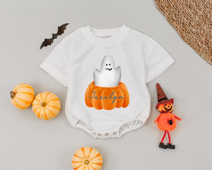 Custom Jacelyn Cute Boo Baby Romper, Halloween Ghost Bodysuit, Fall Baby Outfit, Little Boo Bubble Romper, Baby Shower Gift (138 chars)