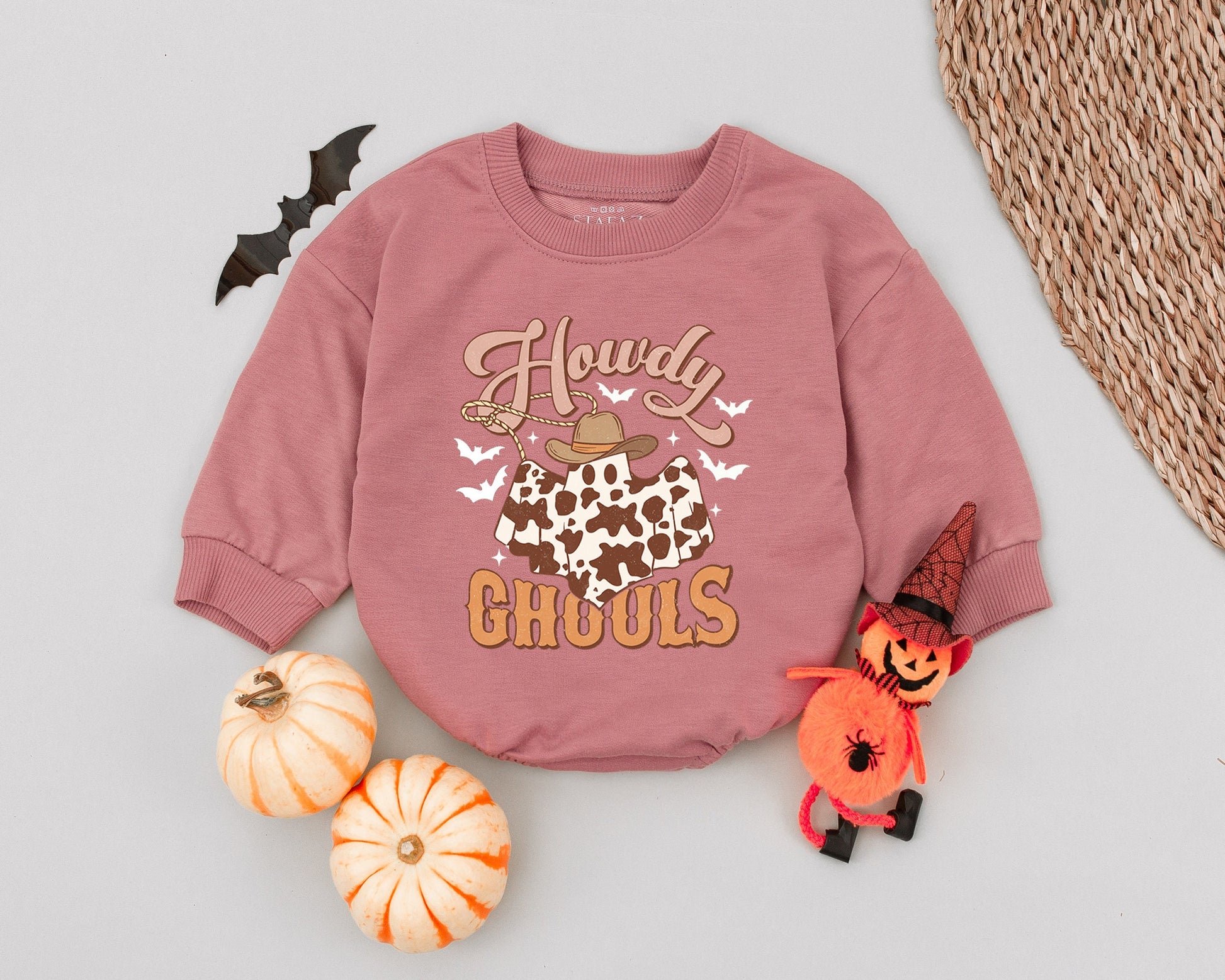 Retro Howdy Ghoul Romper: First Halloween Baby Country Costume