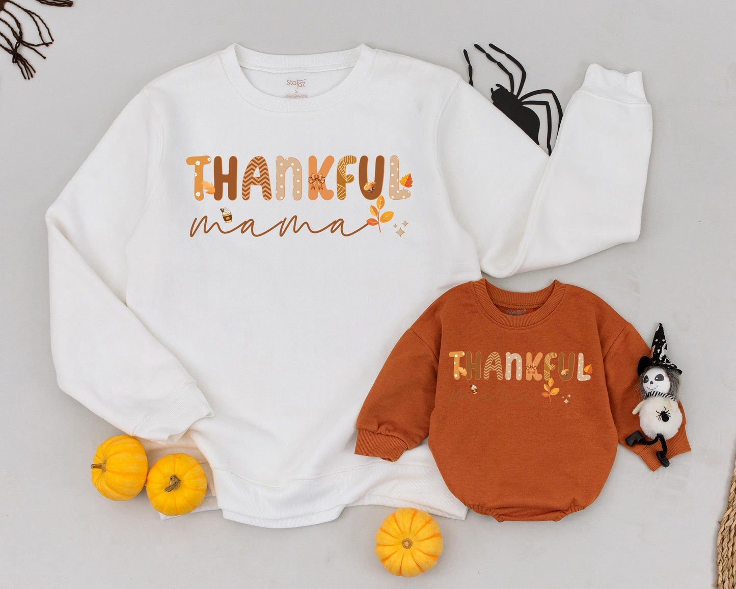 Retro Family Matching Sweatshirts: Halloween & Thanksgiving Outfits