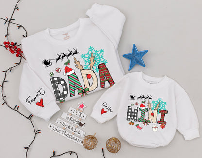 Dad & Baby Matching Sweatshirt Set, Cozy Xmas Outfit, Family Gift