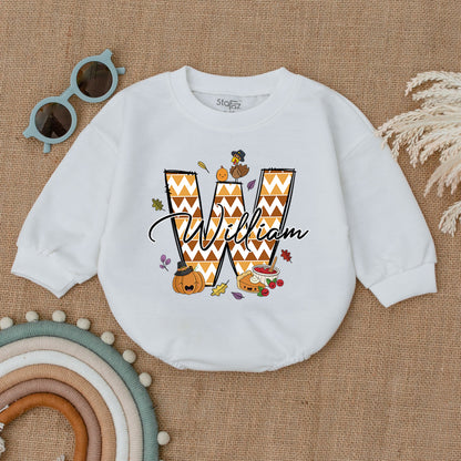 Fall Thanksgiving Baby Romper - Pumpkin Bodysuit Gift for Newborns