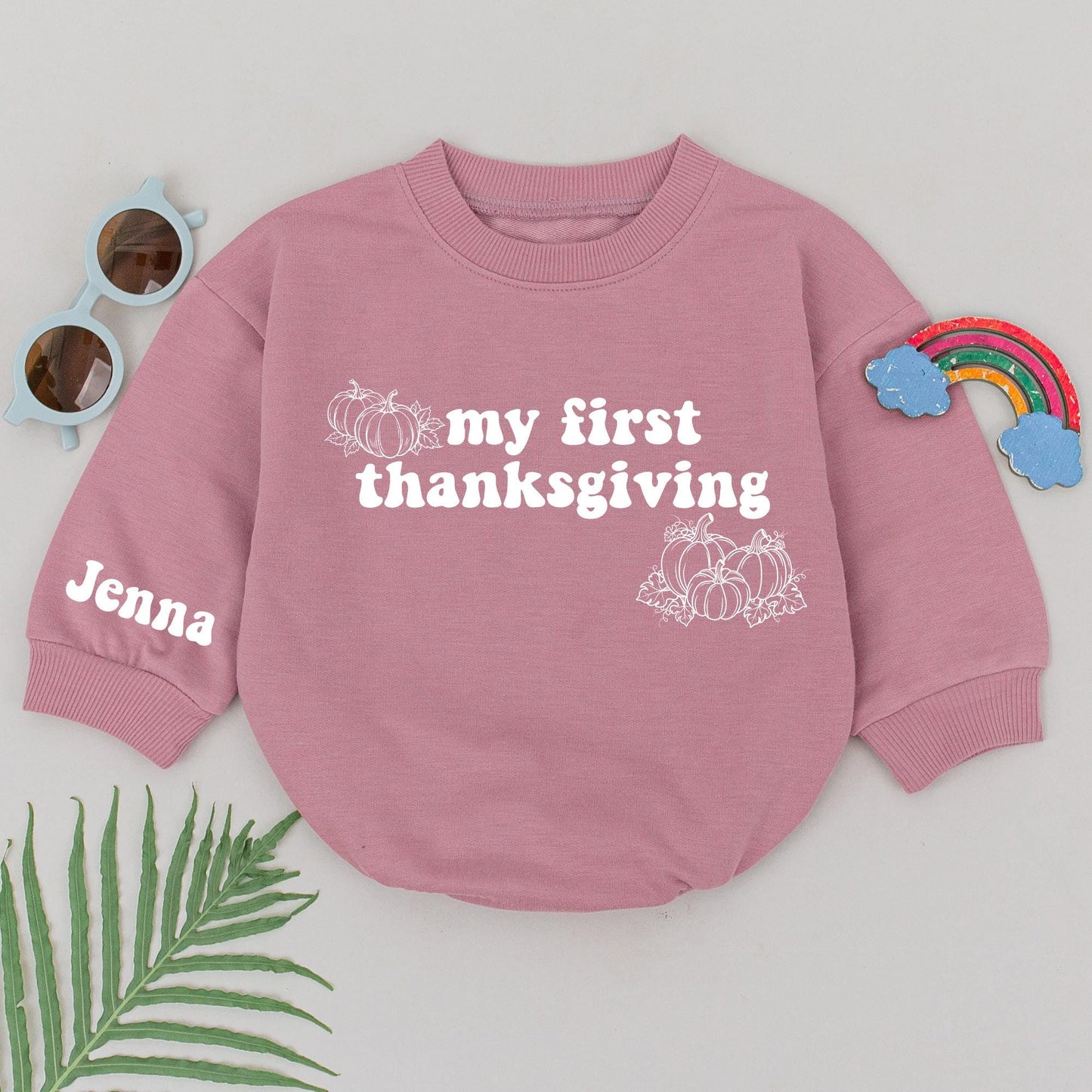 Autumn Baby Romper: Pumpkin Spice First Thanksgiving Outfit