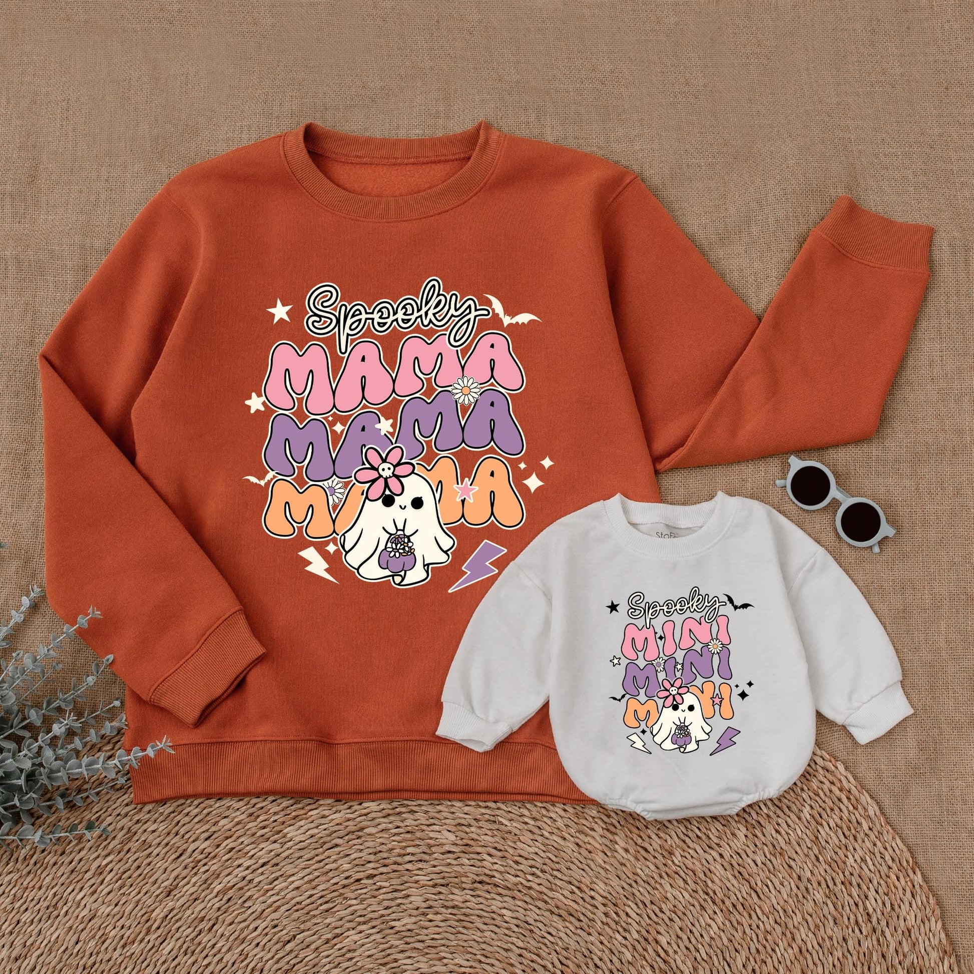 Mom and Mini Halloween Sweatshirt, Spooky Matching Outfit, Gift Idea