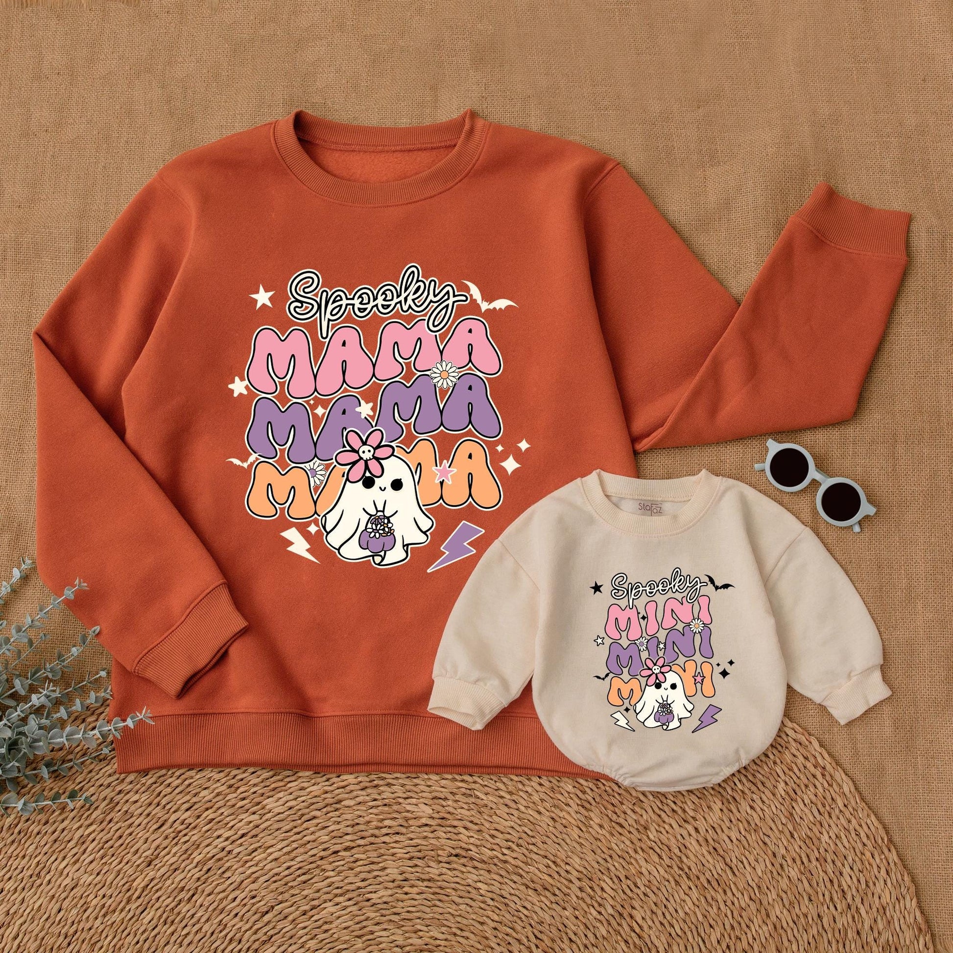 Mom and Mini Halloween Sweatshirt, Spooky Matching Outfit, Gift Idea