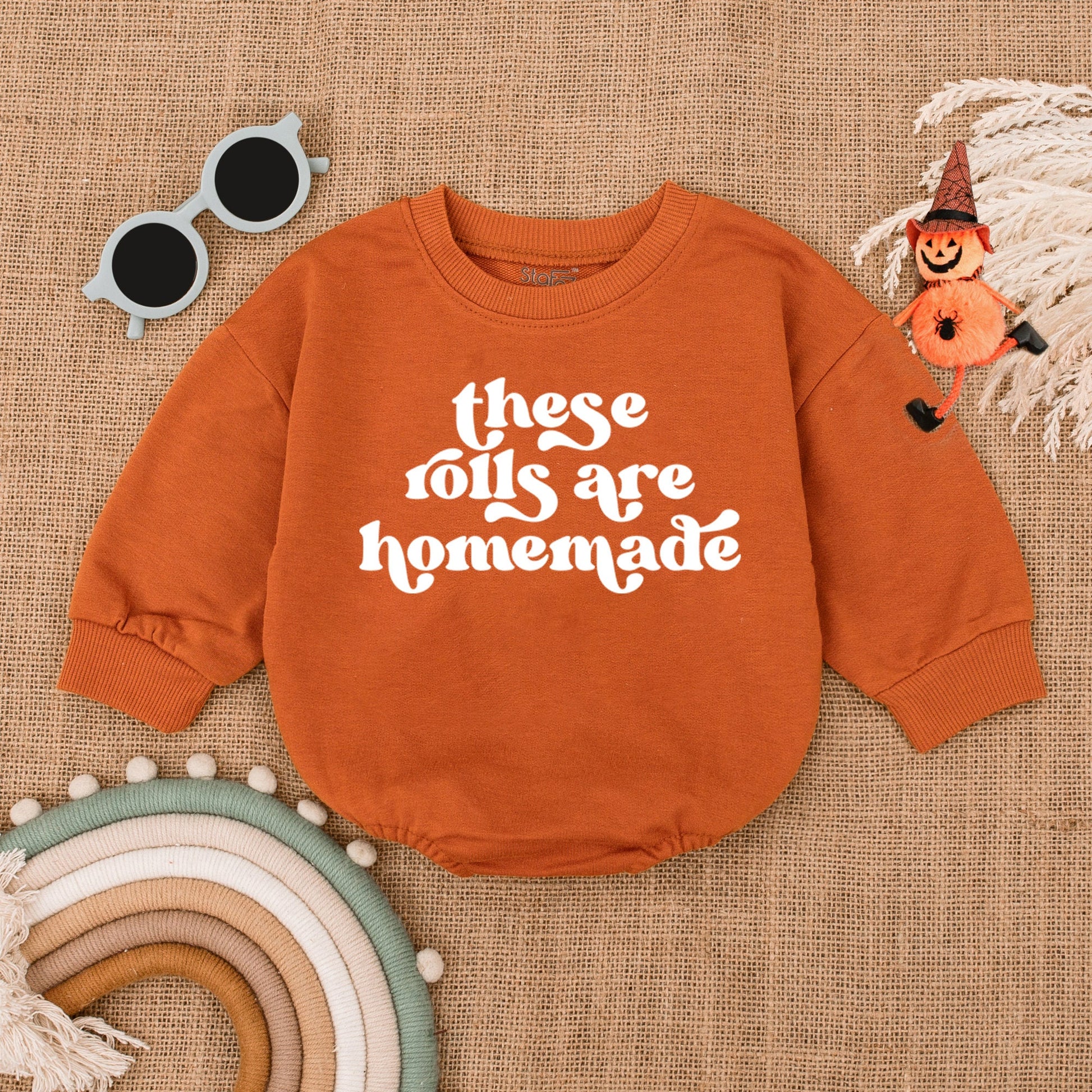 Thanksgiving Baby Outfit: Funny Romper & Cozy Sweater for Fall