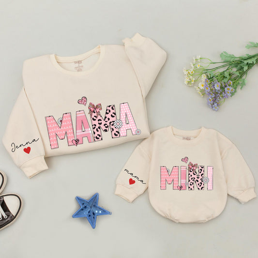 Customized Mama and Mini Fall Sweatshirts, Family Matching Outfits