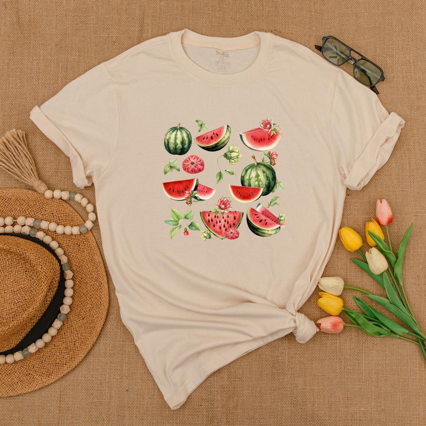 Vintage Watermelon T-Shirt, Trendy Graphic Tee, Perfect Gift for Her