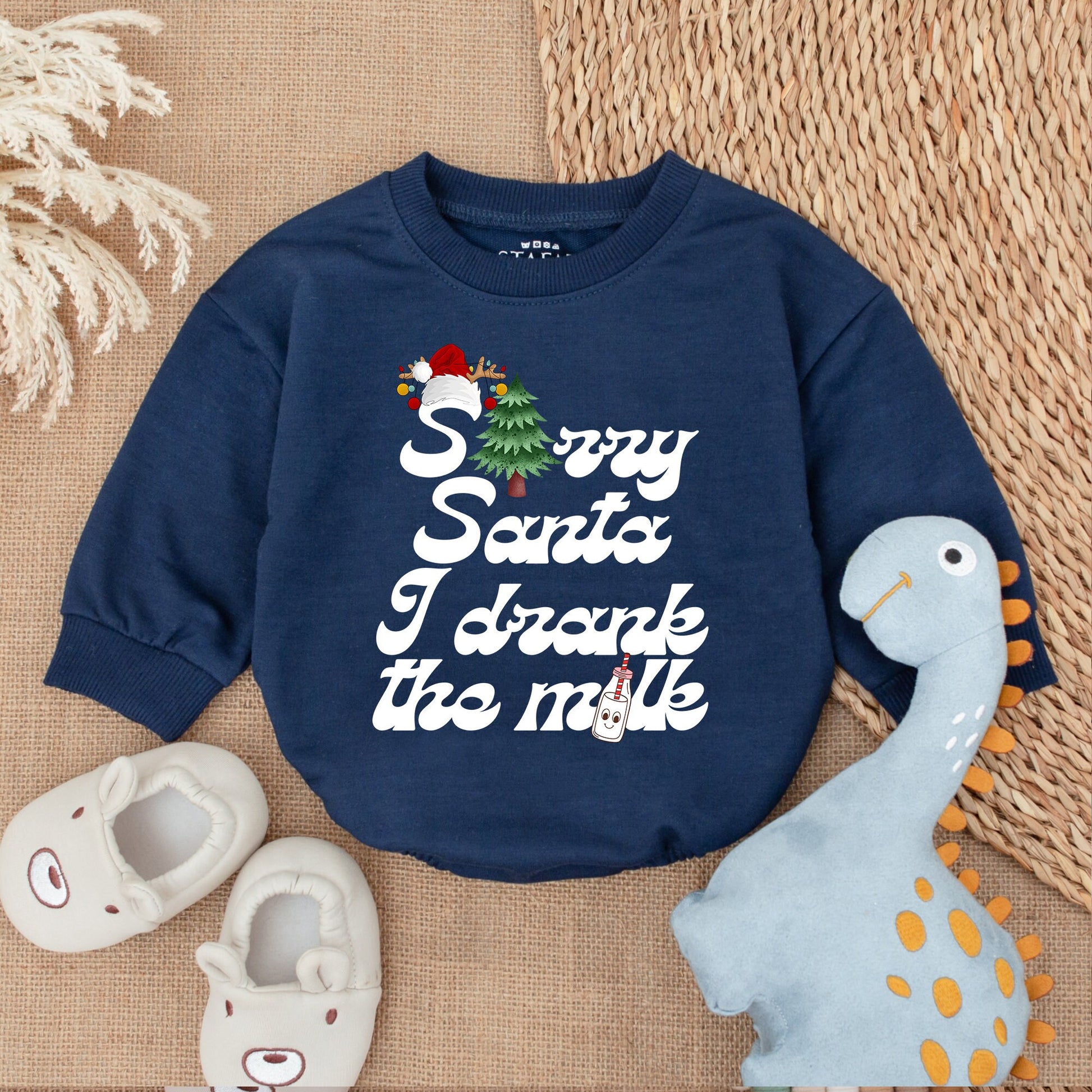 Sorry Santa I Drank The Milk Baby Romper Christmas Outfit Cute Holiday Bodysuit Xmas Baby Girl Gift Soft Cotton Newborn Party Clothes (134 chars)