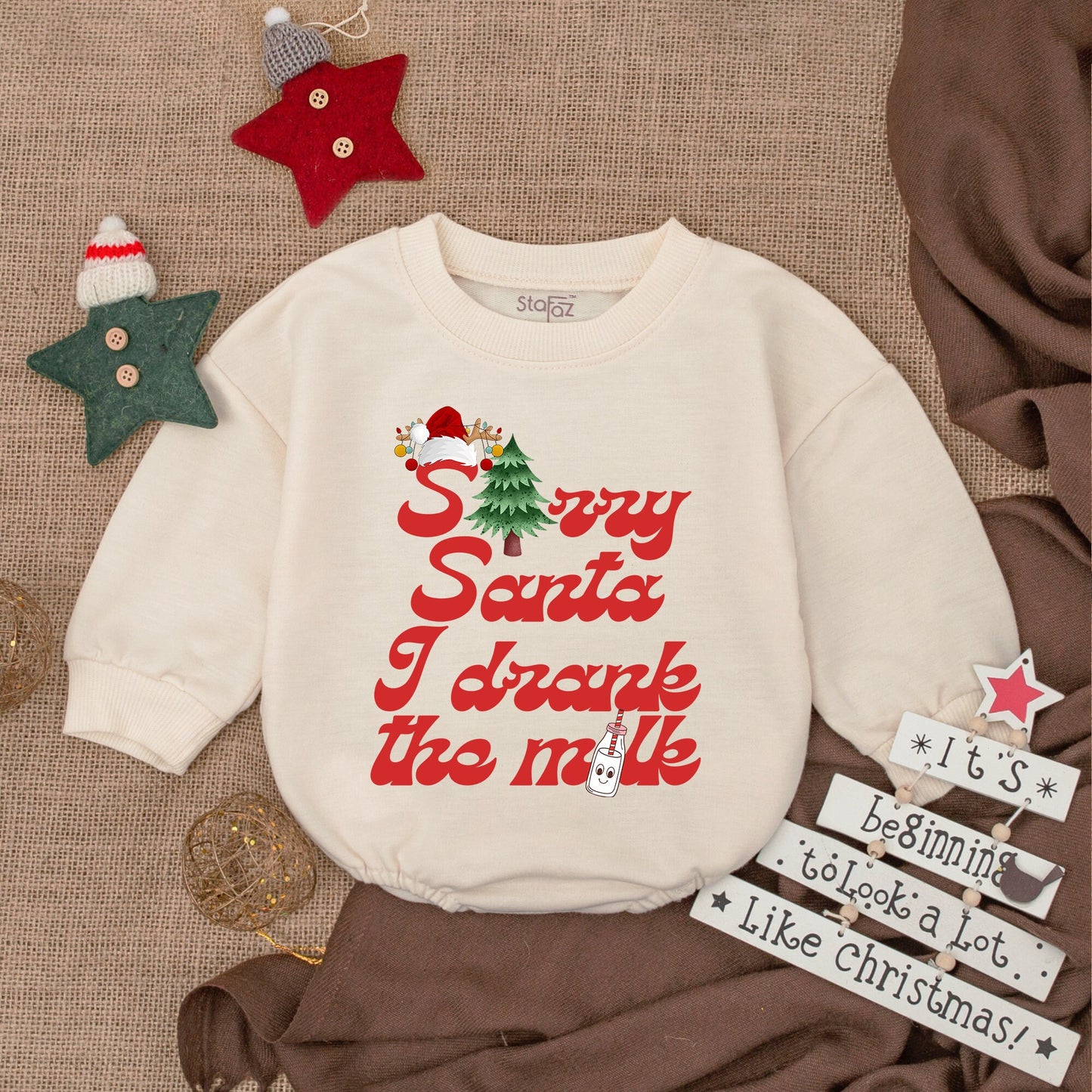 Sorry Santa I Drank The Milk Baby Romper Christmas Outfit Cute Holiday Bodysuit Xmas Baby Girl Gift Soft Cotton Newborn Party Clothes (134 chars)