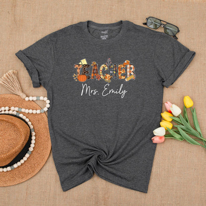 Custom Fall Teacher Shirt – Personalized Graphic Tee for Back to School