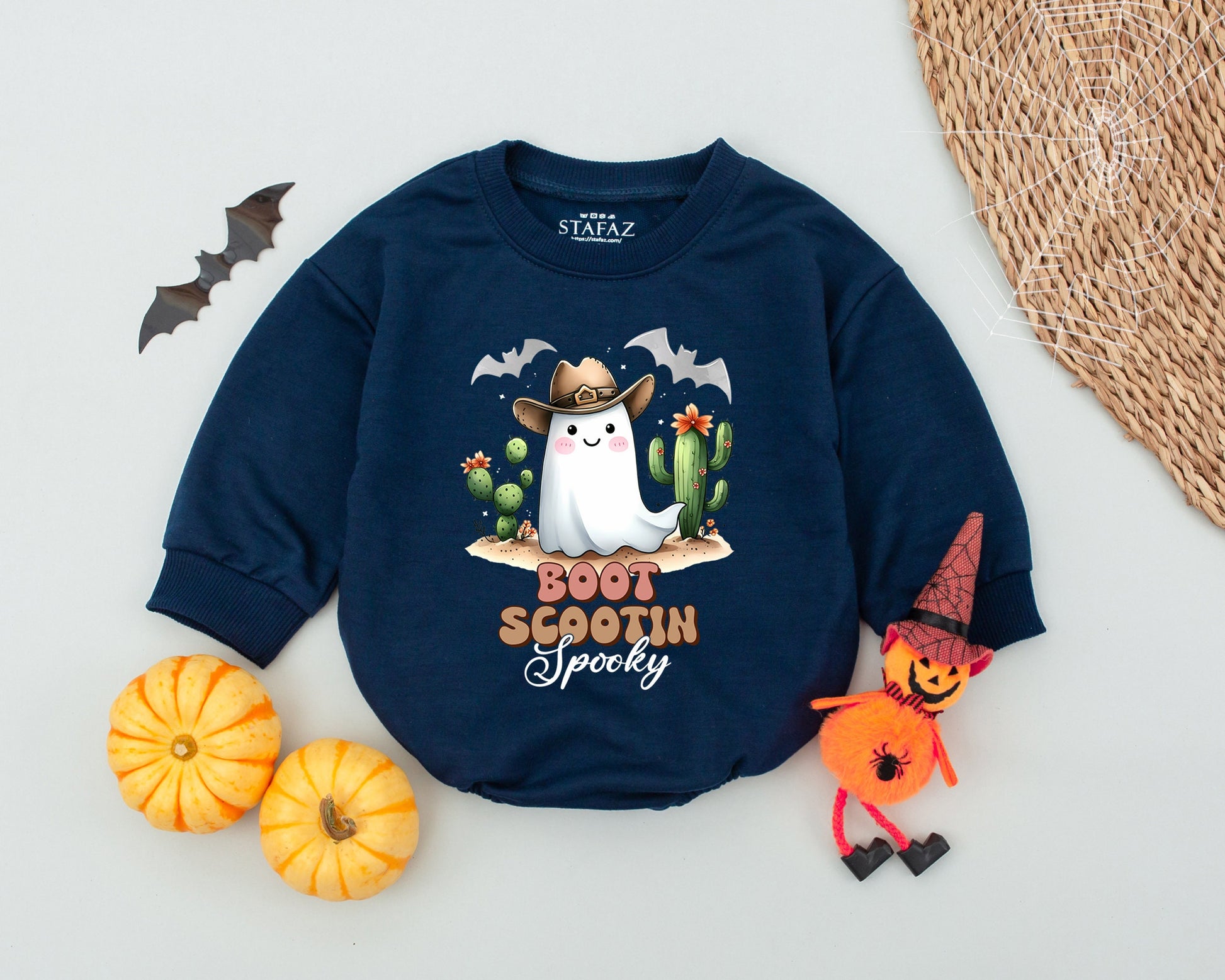 Cowboy Ghost Baby Romper: Cute Western Outift for Halloween Fun