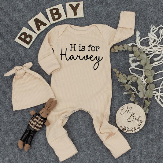 Letter Is For Your Baby's Name Bodysuit Personalized Initial Baby Shower Gift Newborn Outfit Custom Name Infant Clothes Soft Cotton Comfortable Gift 138