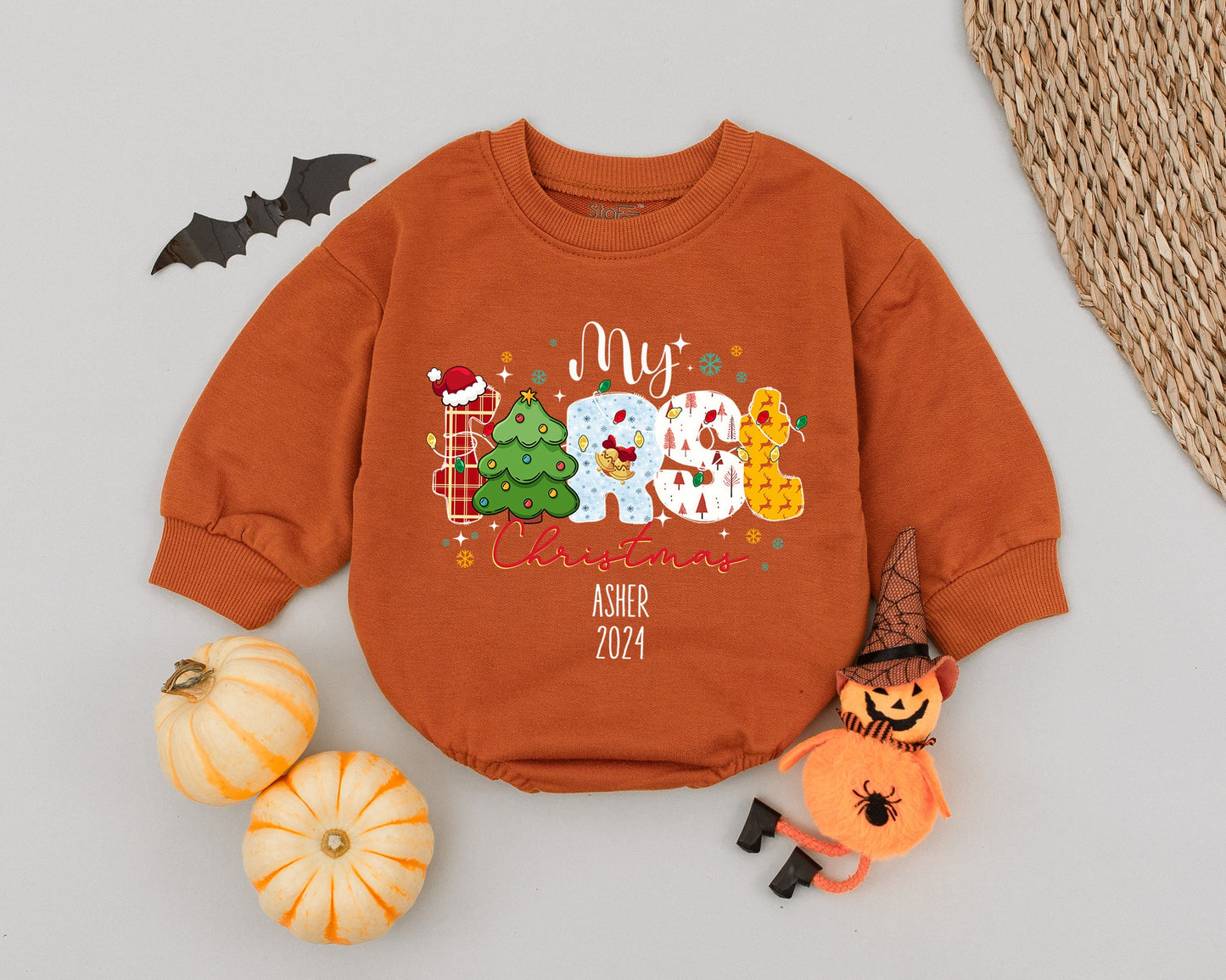 Custom My First Christmas Baby Bodysuit | Holiday Infant Outfit