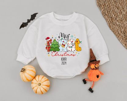 Custom My First Christmas Baby Bodysuit | Holiday Infant Outfit