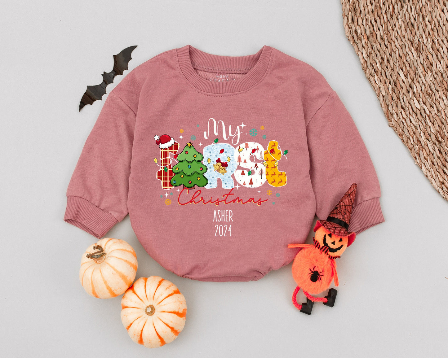 Custom My First Christmas Baby Bodysuit | Holiday Infant Outfit