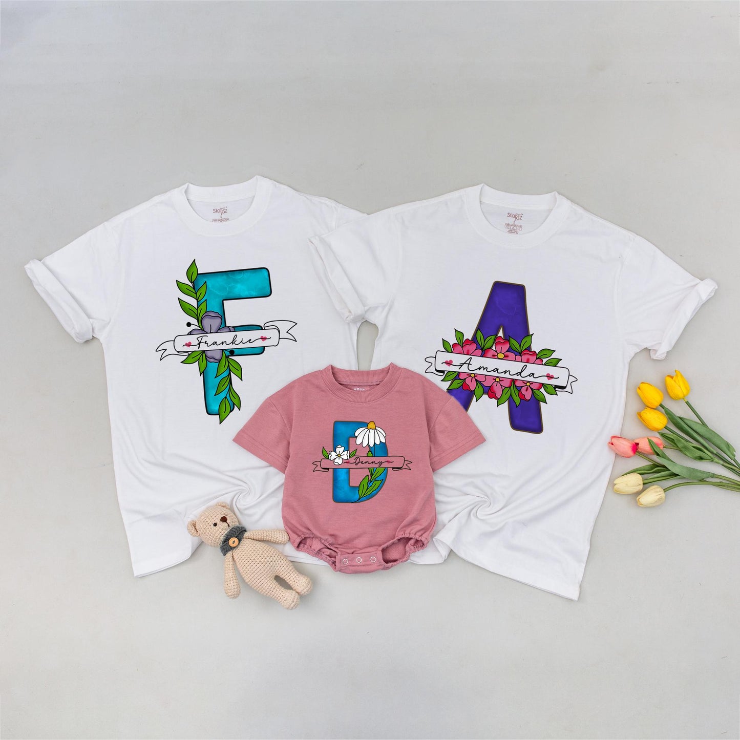 Custom Family Name Shirts - Matching Outfits for Baby, Mom & Dad