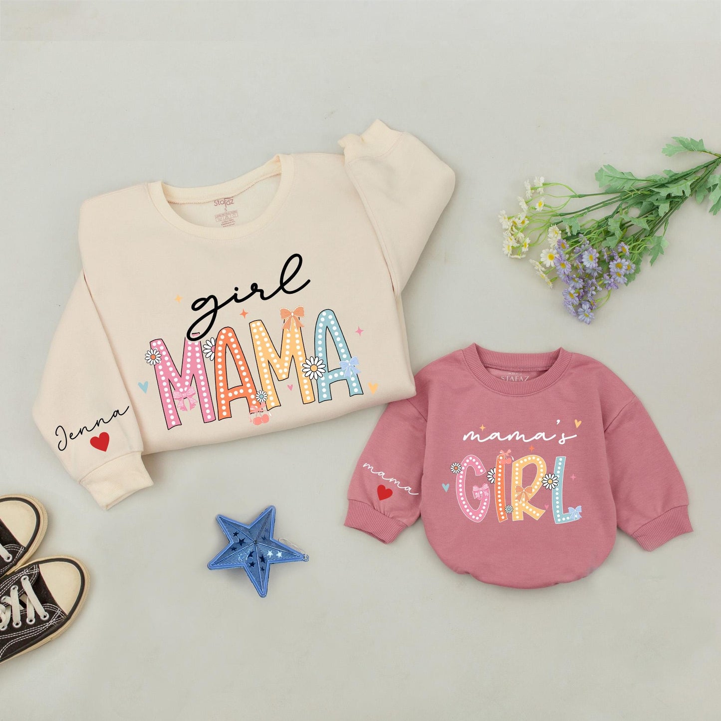 Mama & Me Retro Sweatshirt Set: Matching Family, Mother's Day Gift