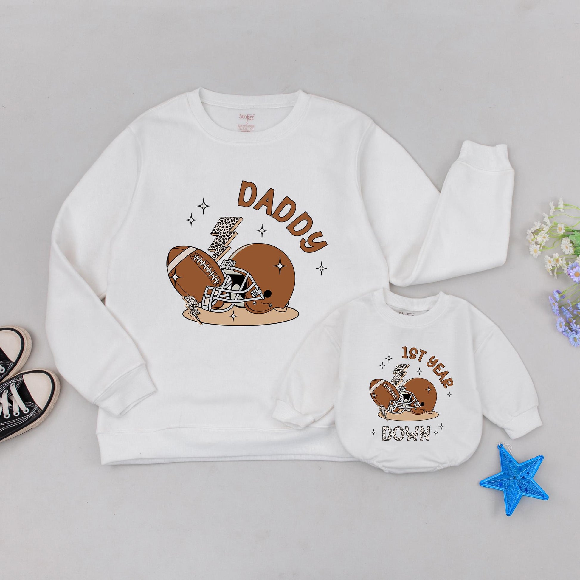 Football Birthday Sweatshirt Set: Family, Mommy & Me First Down