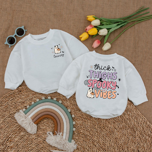 Spooky Vibes Baby Romper: My First Halloween Bubble Costume  
