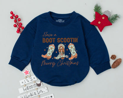 Cowgirl Christmas Romper: Western Baby's 1st Holiday Outfit