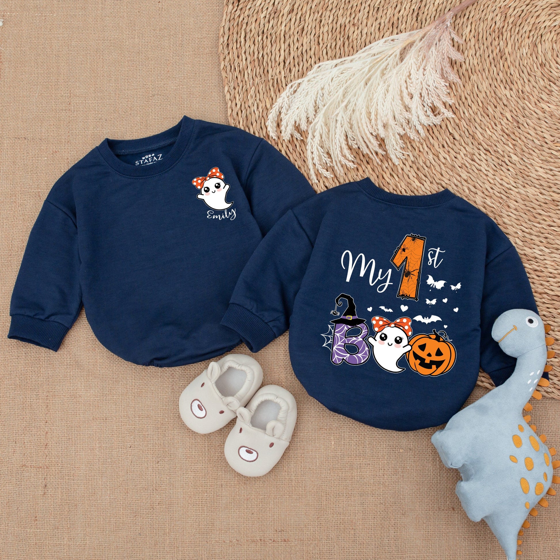 First Halloween Romper - Cute Ghost Baby Bodysuit for Infants