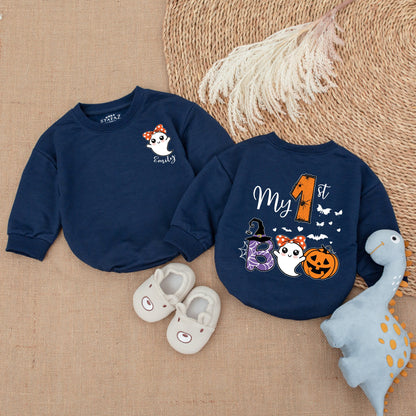 First Halloween Romper - Cute Ghost Baby Bodysuit for Infants