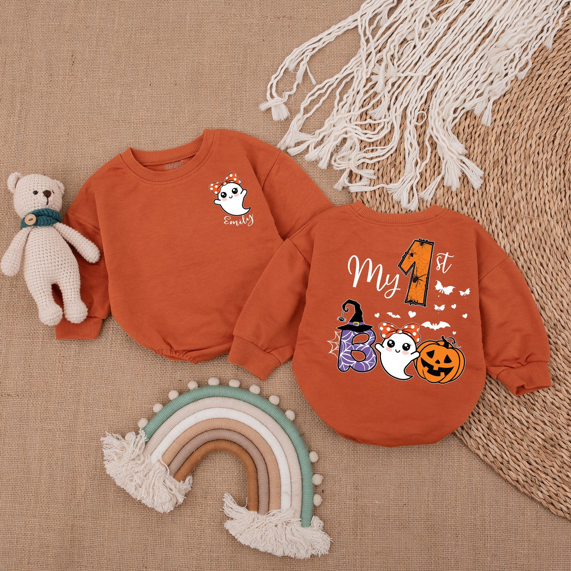 First Halloween Romper - Cute Ghost Baby Bodysuit for Infants