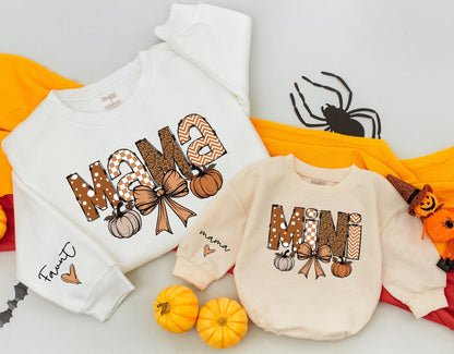 Matching Fall Sweatshirts: Retro Pumpkin Mama & Mini Outfit Gift