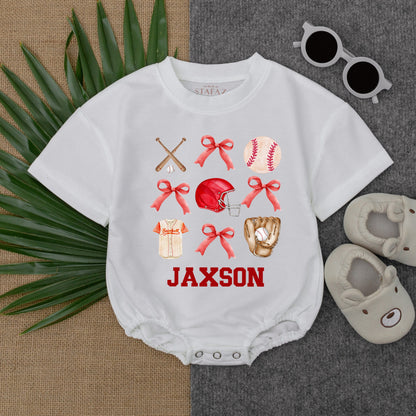 Custom Baseball Bubble Romper | Game Day Baby Outfit & Gift