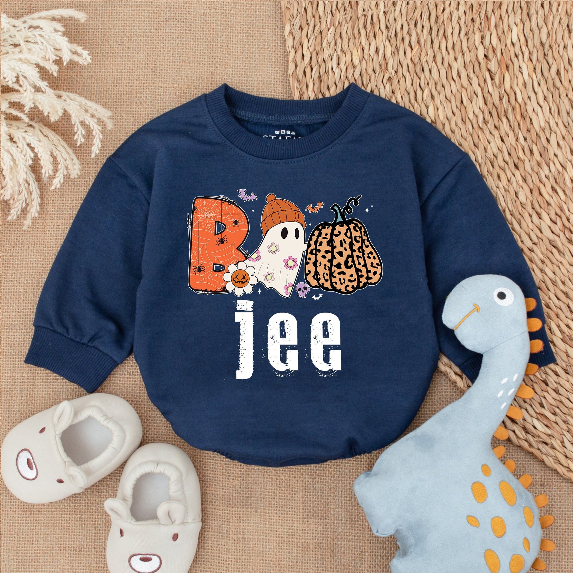 Boo Halloween Baby Girl Bodysuit First Halloween Outfit Spooky Season Pumpkin Costume Romper