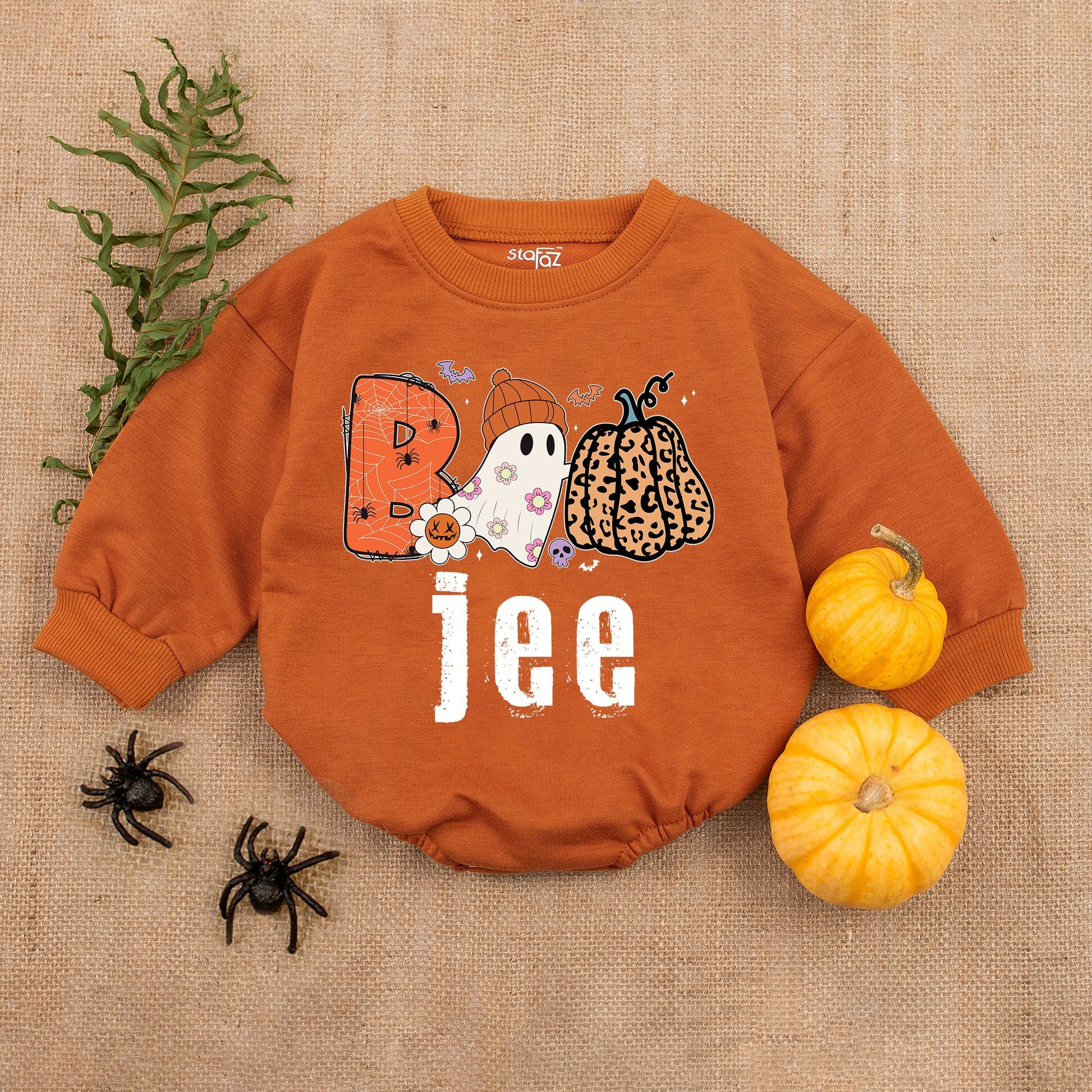 Boo Halloween Baby Girl Bodysuit First Halloween Outfit Spooky Season Pumpkin Costume Romper