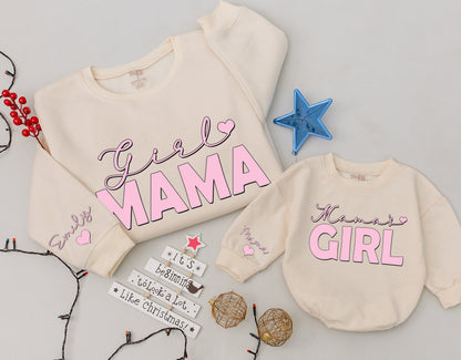 Mama and Mini Custom Sweatshirt & Baby Romper Christmas Gift Set