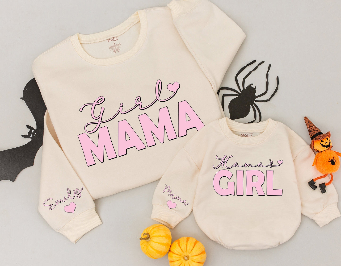 Mama and Mini Custom Sweatshirt & Baby Romper Christmas Gift Set