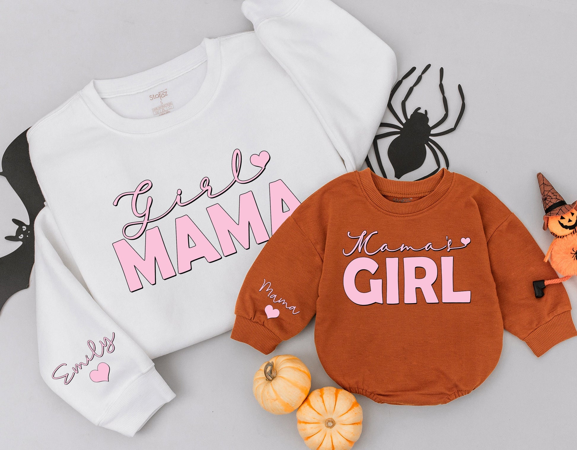 Mama and Mini Custom Sweatshirt & Baby Romper Christmas Gift Set