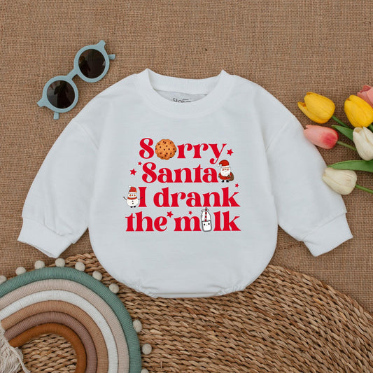 Baby's First Christmas Vintage Santa Romper - Long Sleeve Festive Outfit