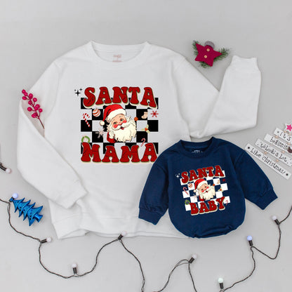 Cozy Christmas Family Sweaters: Custom Santa Mama & Baby Shirts