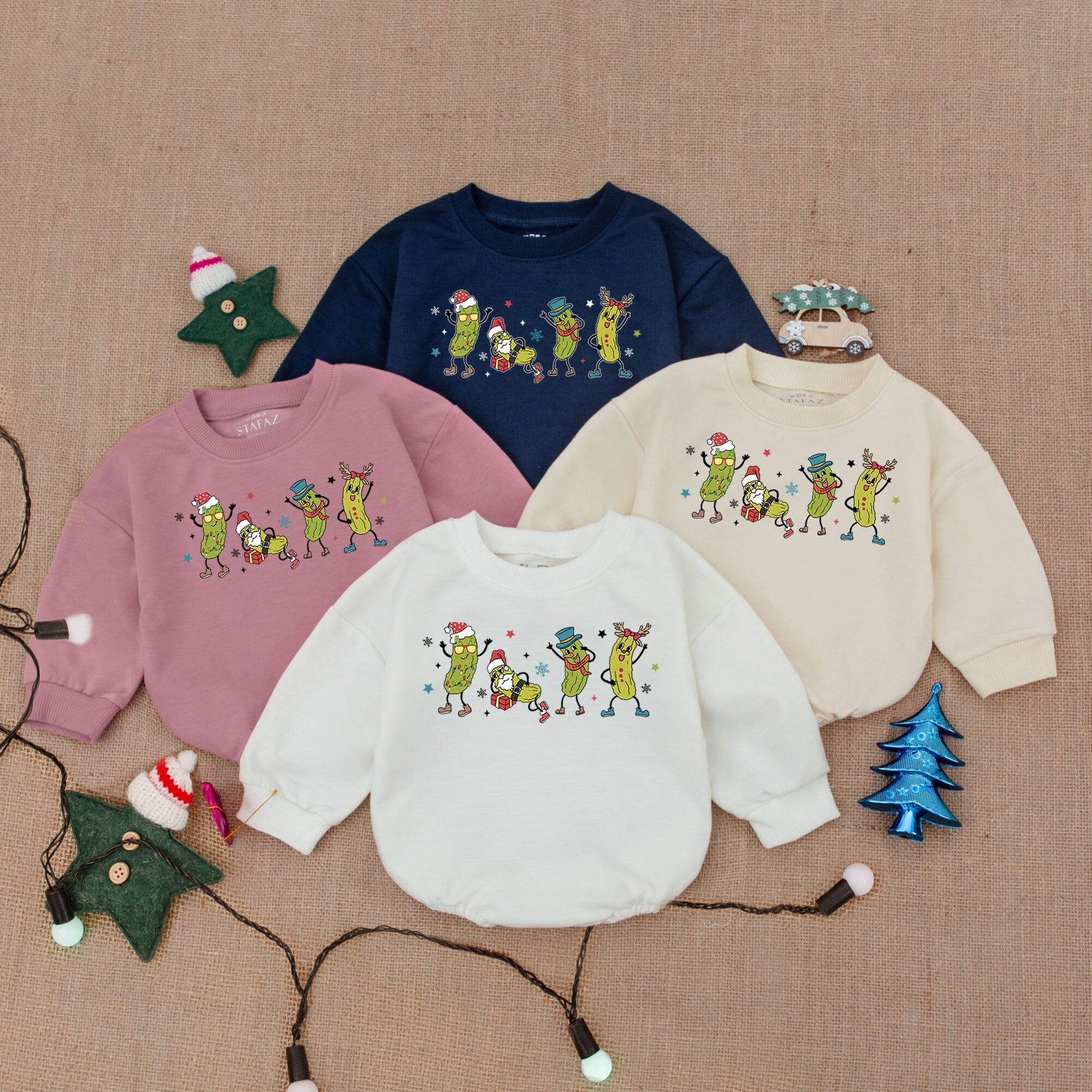 Santa Pickles Baby Christmas Romper - Festive Holiday Bodysuit Gift