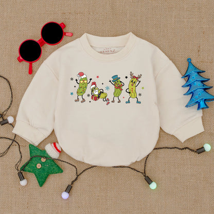 Santa Pickles Baby Christmas Romper - Festive Holiday Bodysuit Gift