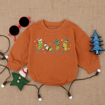 Santa Pickles Baby Christmas Romper - Festive Holiday Bodysuit Gift