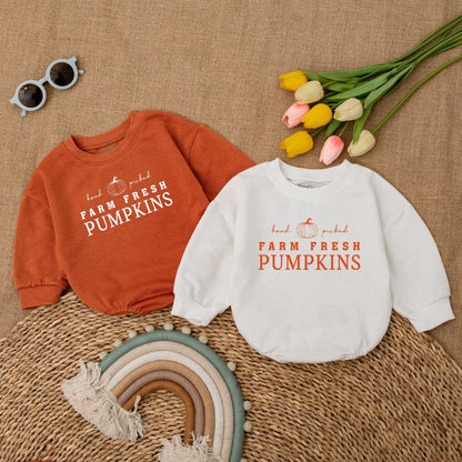 Little Pumpkin Fall Romper, Baby Bodysuit for First Thanksgiving