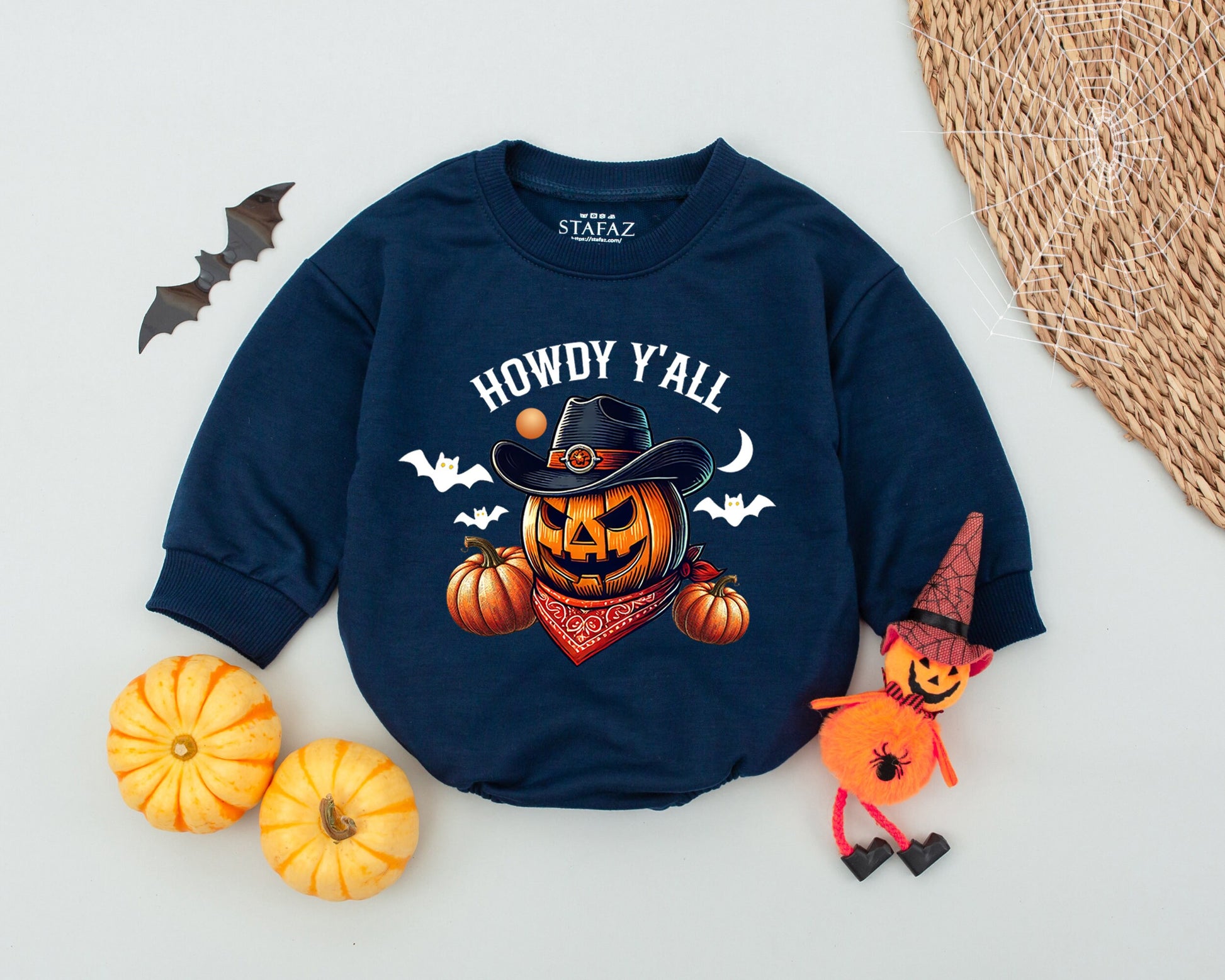 Western Pumpkin Baby Romper – First Halloween Costume & Outfit