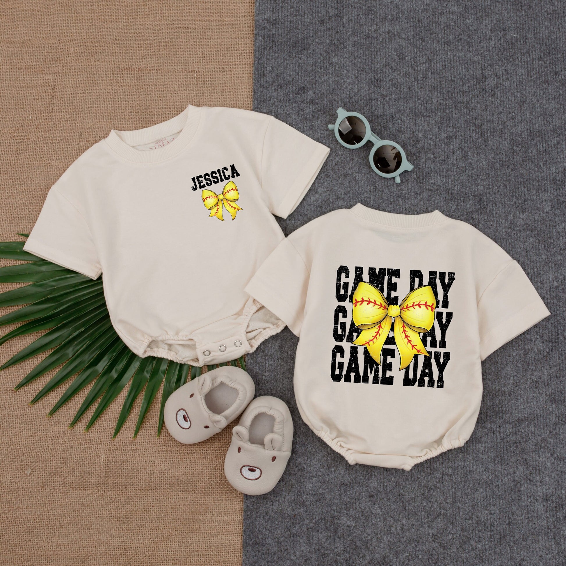 Retro Softball Bubble Romper for Game Day - Baby Shower Gift