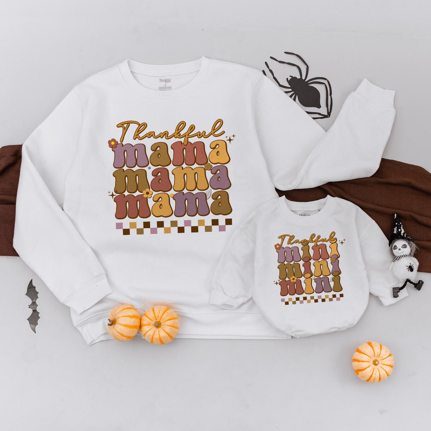 Mama & Mini Retro Thanksgiving Sweaters: Cute Fall Matching Outfit