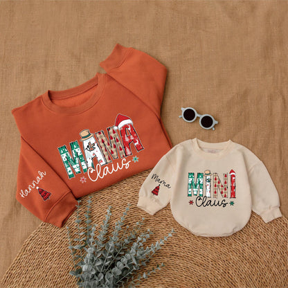 Mama and Mini Claus Christmas Sweatshirts | Family Matching Outfits