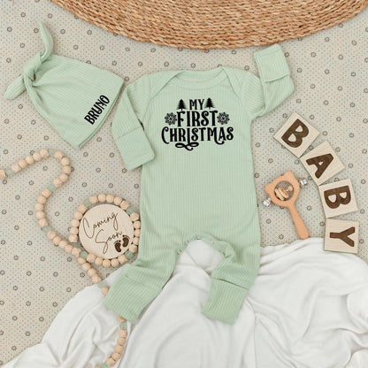My First Christmas Baby Romper with Snowflake Design, Soft Holiday Outfit for Baby Boy or Girl, Newborn Gift