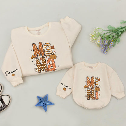 Matching Family Thanksgiving Sweatshirts: Mama and Mini Pumpkin Gift